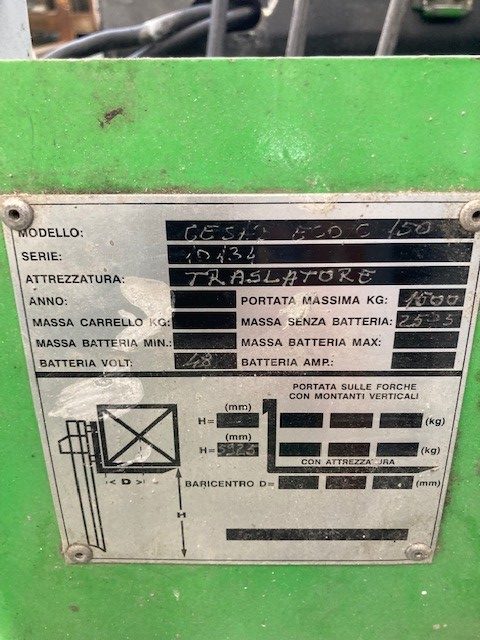 Carrello elevatore usato CESAB muletto elettrico compatto Vicenza Degrocar da 15q 1500kg